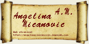 Angelina Mićanović vizit kartica